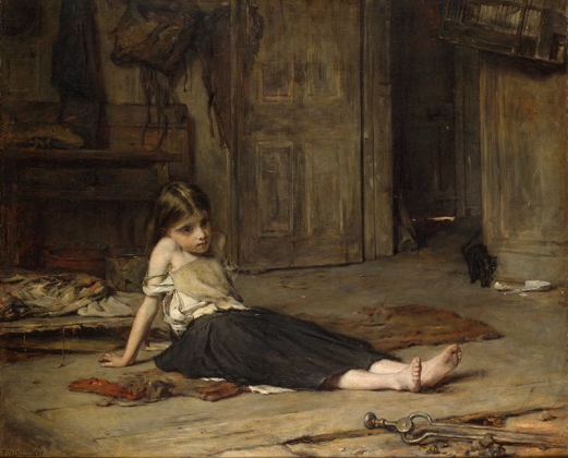 Фрэнк Холл. Девочка у камина. 1867.