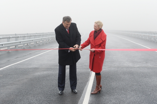 Открытие нового моста через реку Сторожевая в Ленинградской области