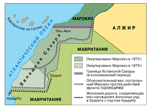 Карта западной сахары