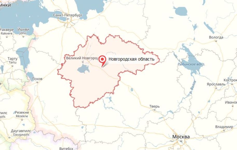 Карта где находится новгородская область