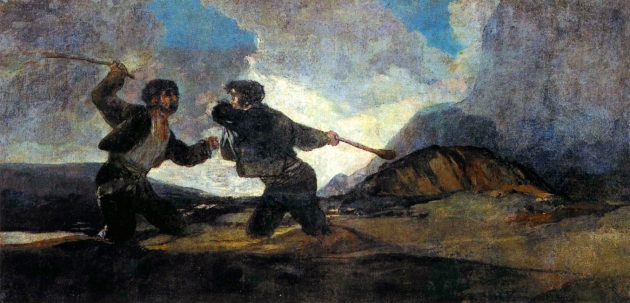 Франциско Гойя. Поединок на дубинах 1823