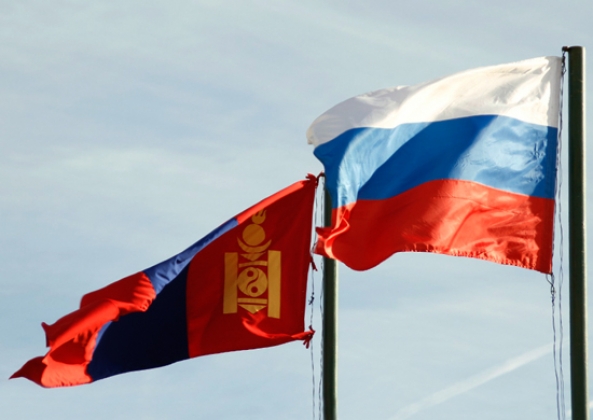 Флаги Монголии и России