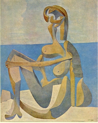 Пабло Пикассо. Купальщица усаженная на берегу моря. 1929