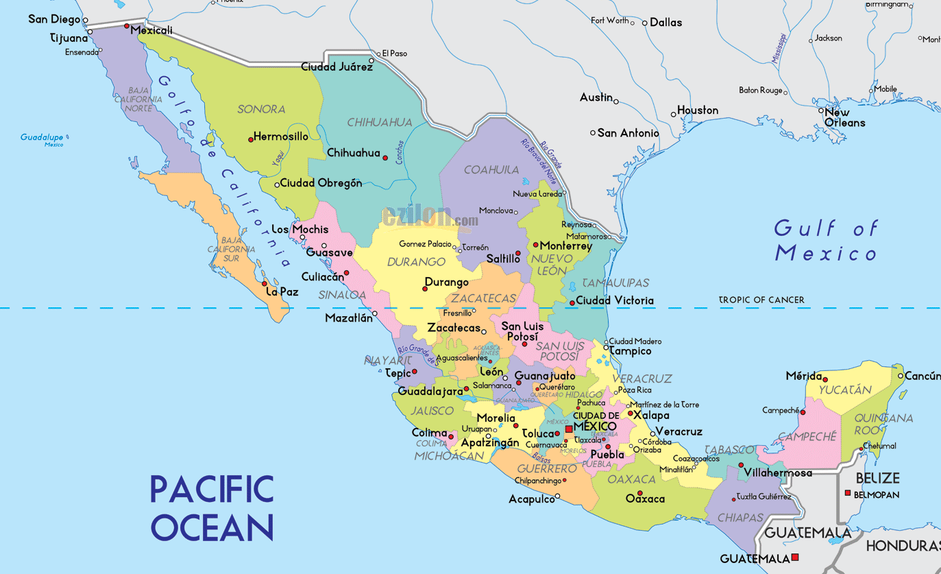 мексика на карте мира