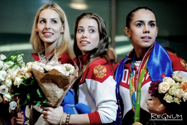 Встреча российской олимпийской сборной в Шереметьево