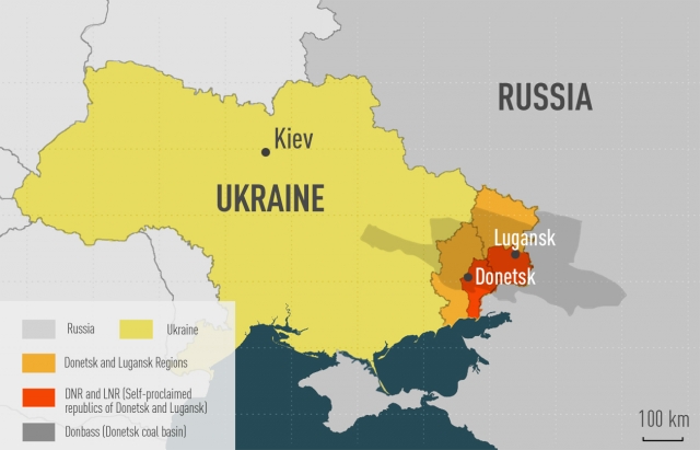 Донецкий угольный бассейн на карте государств