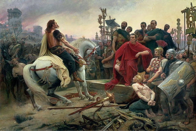 Лионель Руайе. Верцингеторикс сдаётся Цезарю. 1899