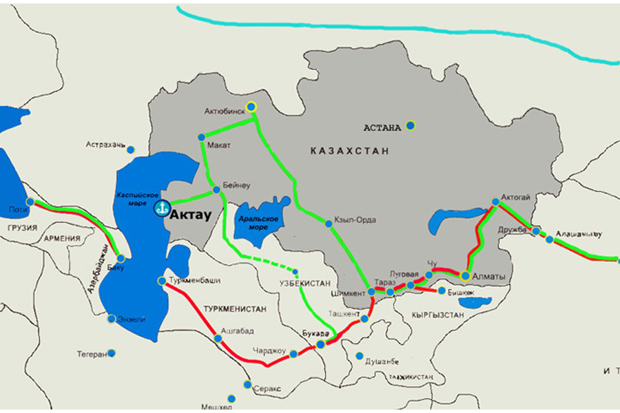 Транскаспийский международный транспортный маршрут карта