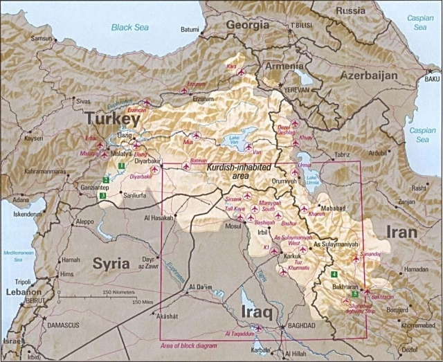 Регионы расселения курдов 