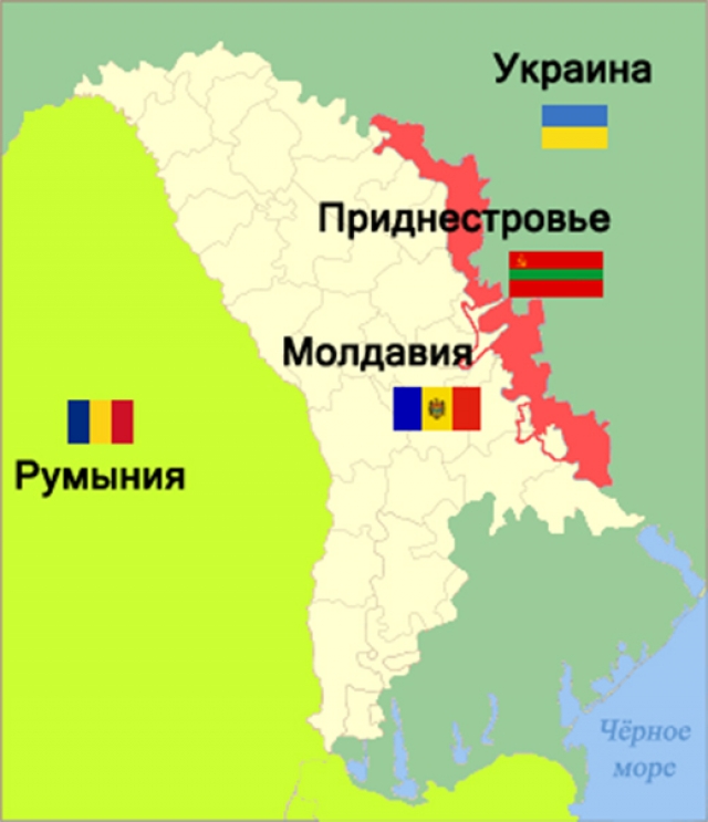 Карта приднестровья и молдовы и украины и россии