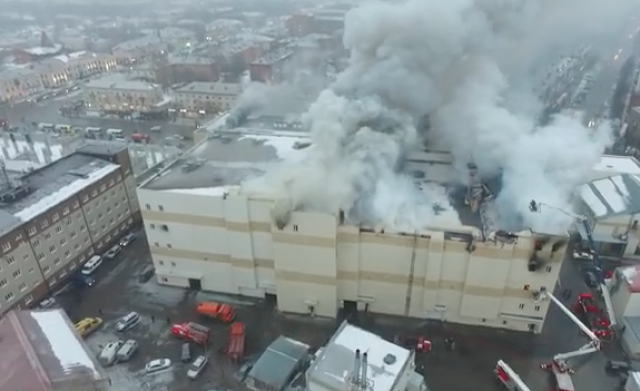 Так горел ТЦ «Зимняя вишня» в Кемерове, где погибли десятки людей