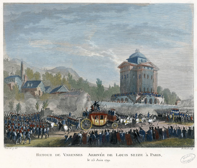Жан Дюплесси-Берто Жан. Возвращение Людовика XVI с семьёй в Париж 25 июня 1791 года после опознания и ареста