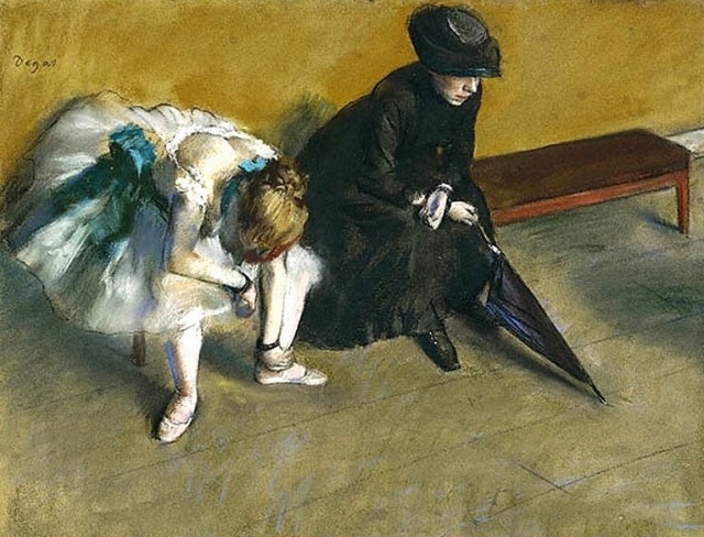 Эдгара Дега. Балерина и женщина с зонтом. 1882