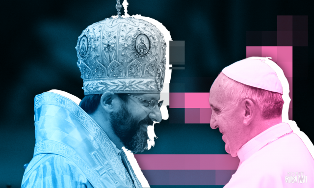 Униатский архиепископ Святослав Шевчук и папа Римский Франциск