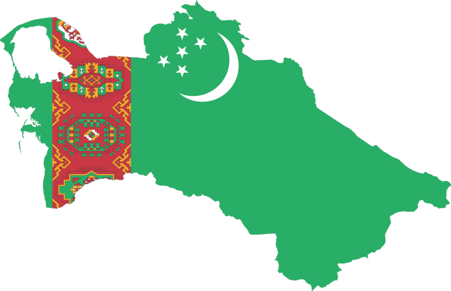 Карта-флаг Туркмении 