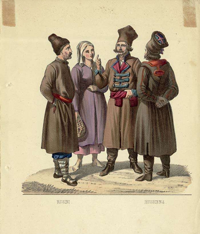Галицкие русины. Литография 1863 года