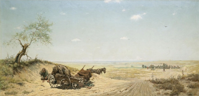 Григорий Мясоедов. Через степь. Переселенцы. 1883