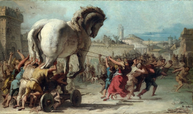 Джованни Доменико Тьеполо. Шествие троянского коня в Трою. 1773