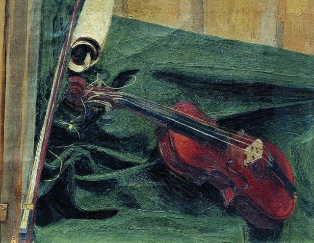 Иван Куликов. Натюрморт со скрипкой. 1890