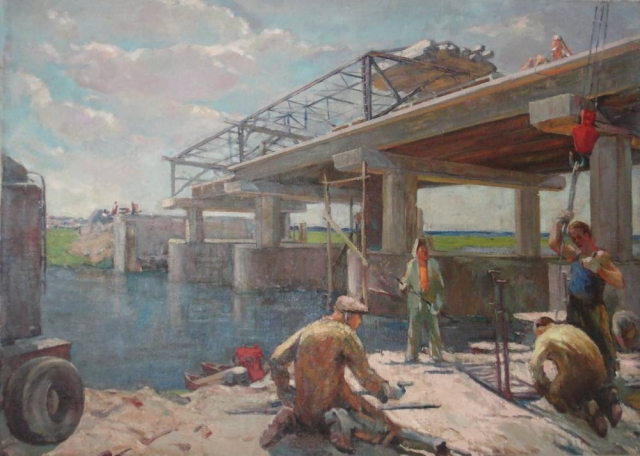 Иосиф Белонович. Строительство моста. 1960 год