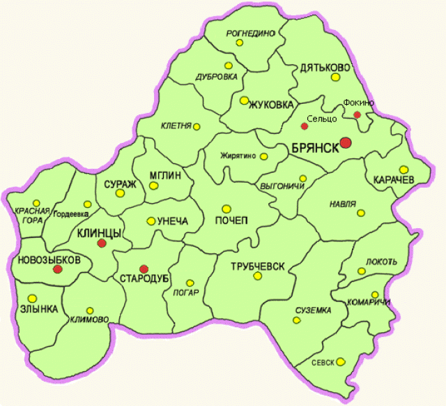 Административно-территориальное деление Брянской области