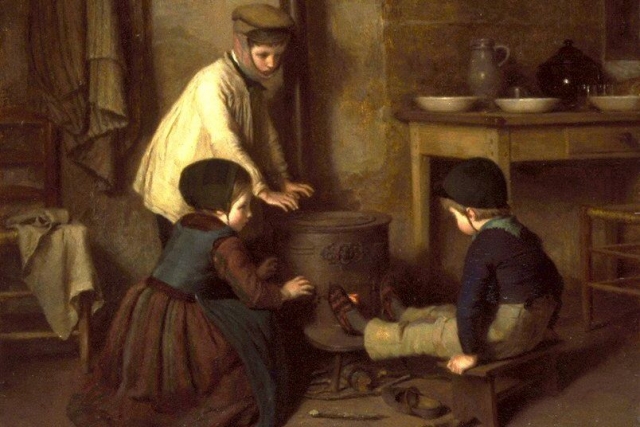 Пьер Эдуар Фрер. Холодный день (фрагмент). 1858