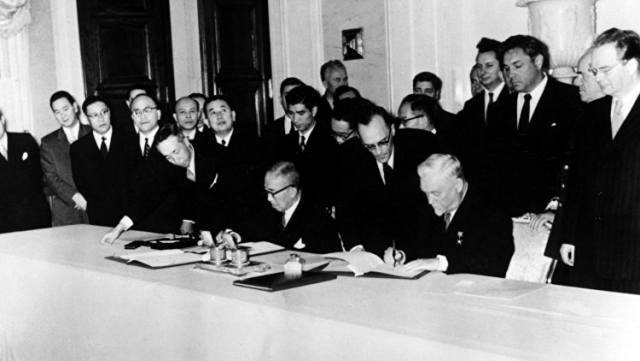 Подписание Совместной декларации СССР и Японии. 1956