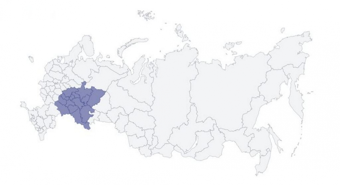 Приволжский федеральный округ контурная карта