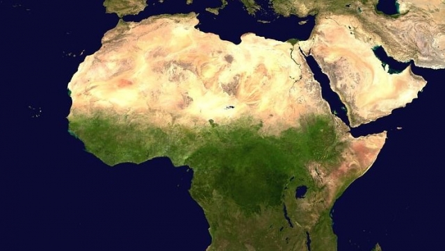 Африка, континент, вид с воздуха 