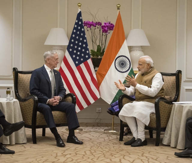 Встреча министра обороны США Джеймса Мэттиса с премьер-министром Индии Нарендрой Моди 