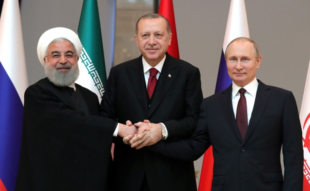 Владимир Путин, Реджеп Тайип Эрдоган, Хасан Рухани