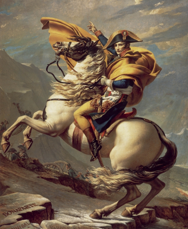 Жак-Луи Давид. Наполеон пересекает Альпы. 1800–1801