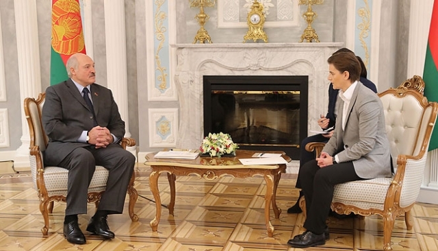 Встреча Александра Лукашенко с Премьер-министром Сербии Аной Брнабич, которая участвовала во встрече Основной группы Мюнхенской конференции по безопасности