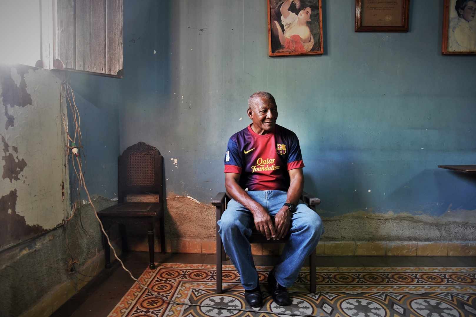 Эусебио в своём доме. Сьенфуэгос, Куба