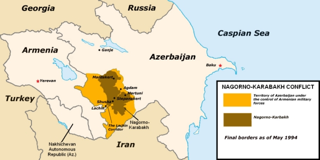 Армения, Азербайджан и спорные территории в Нагорном Карабахе