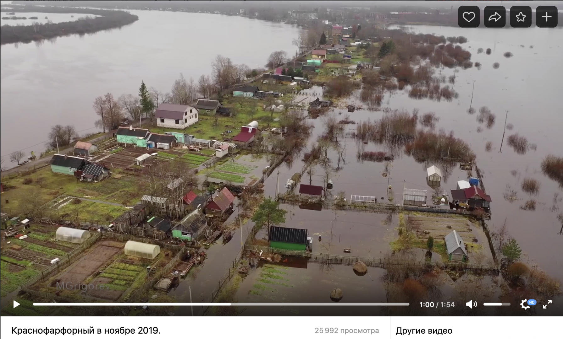 Паводок: в Новгородской области под воду ушли участки в чудовском посёлке