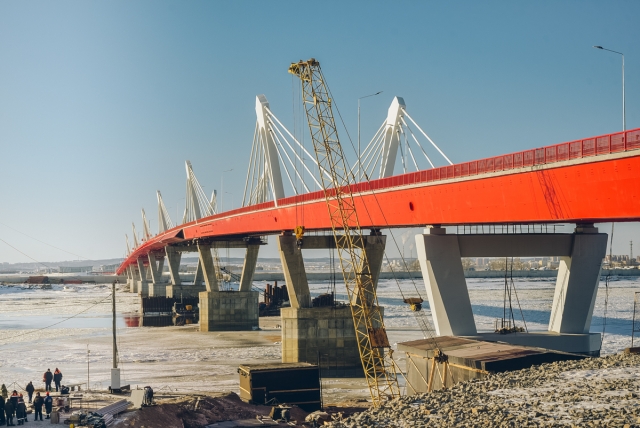 Возведение российской части трансграничного моста через Амур 