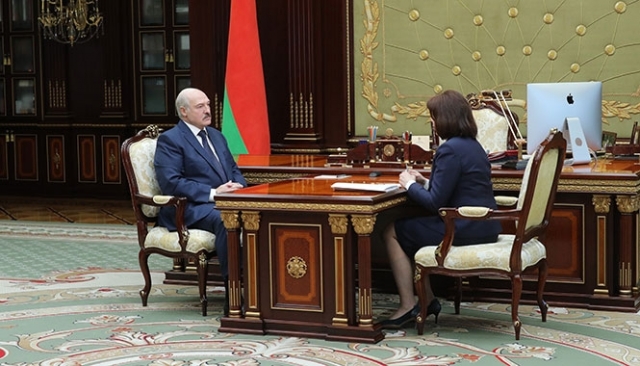Встреча Александра Лукашенко с Председателем Совета Республики Национального собрания Натальей Кочановой