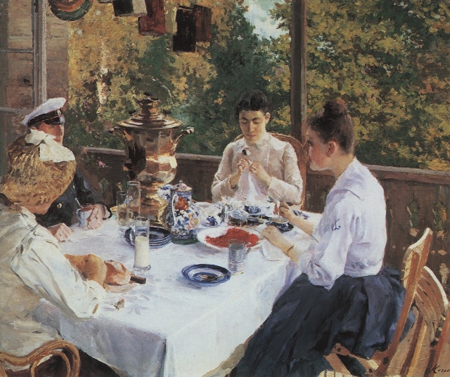 Константин Коровин. За чайным столом. 1888