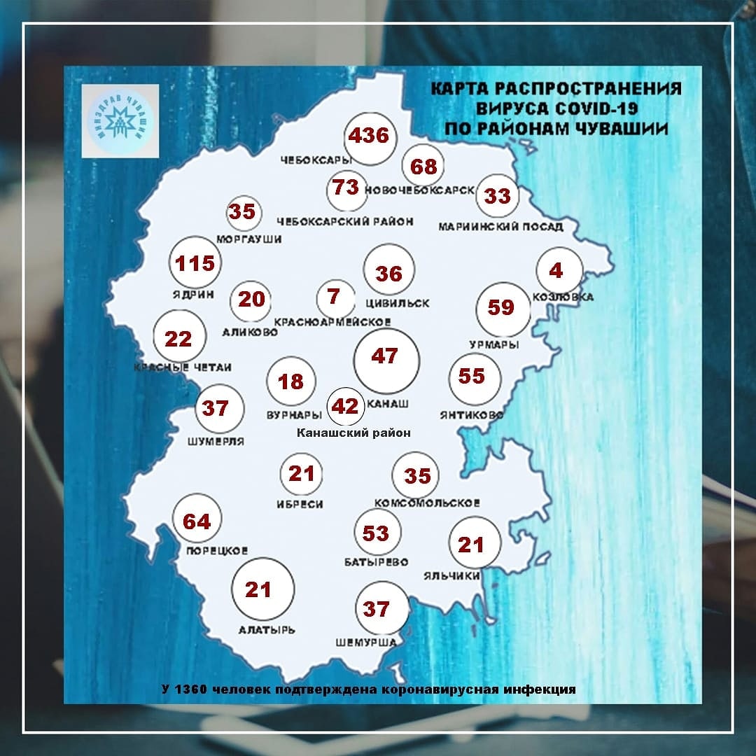 Коронавирус: в Чувашии названы муниципалитеты-антилидеры по числу заражений