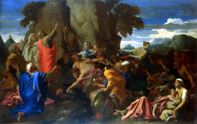 Никола Пуссен. Моисей, иссекающий воду из скалы. 1649