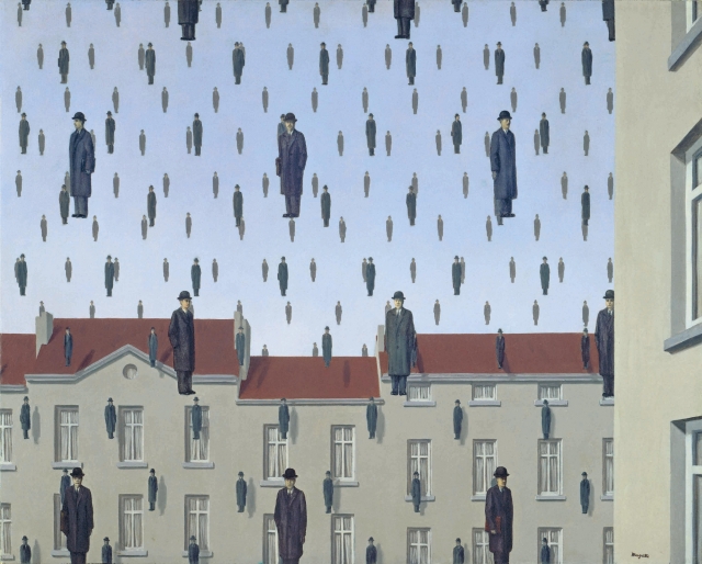 Рене Магритт. Голконда. 1953