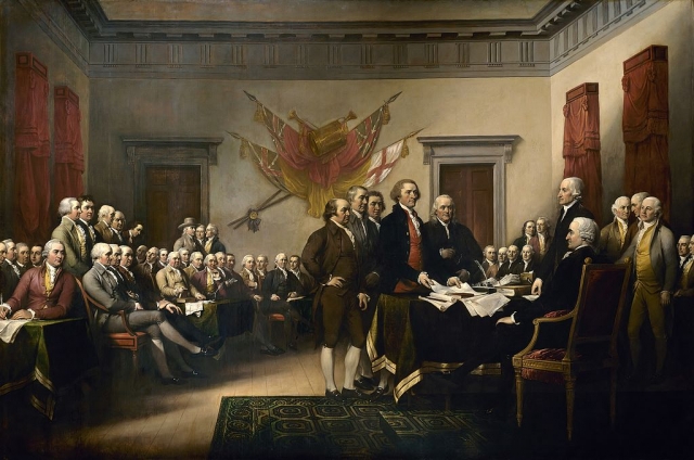 Джон Трамбулл. Подписание Декларации независимости США. 1819
