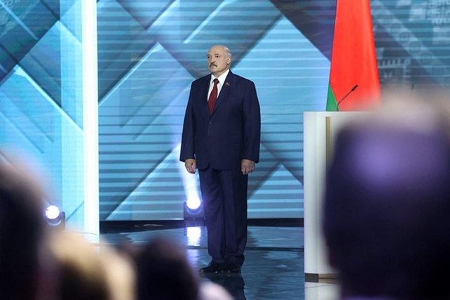 Александр Лукашенко во время послания белорусскому народу и Национальному собранию 