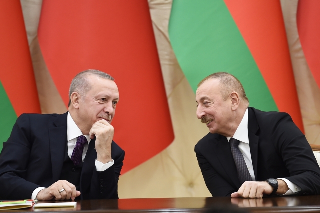 Реджеп Тайип Эрдоган и Ильхам Алиев. 25 февраля 2020 года, Баку