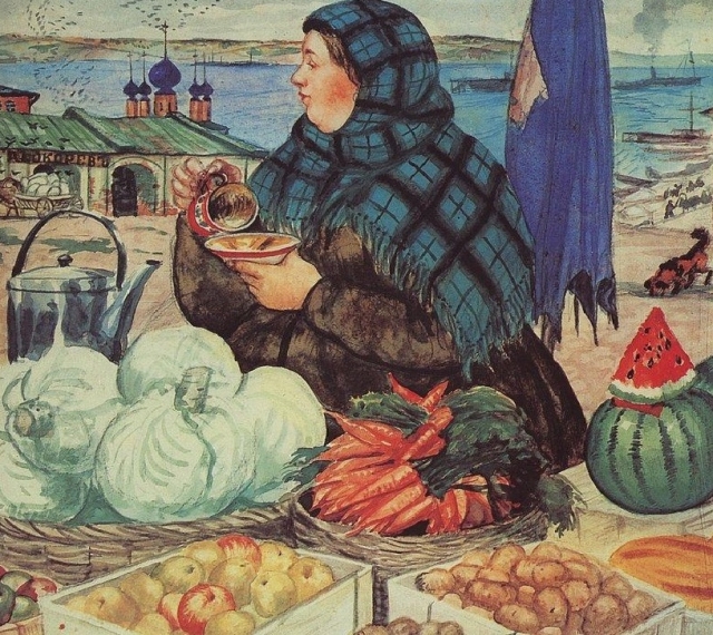 Борис Кустодиев. Торговка овощами. 1920