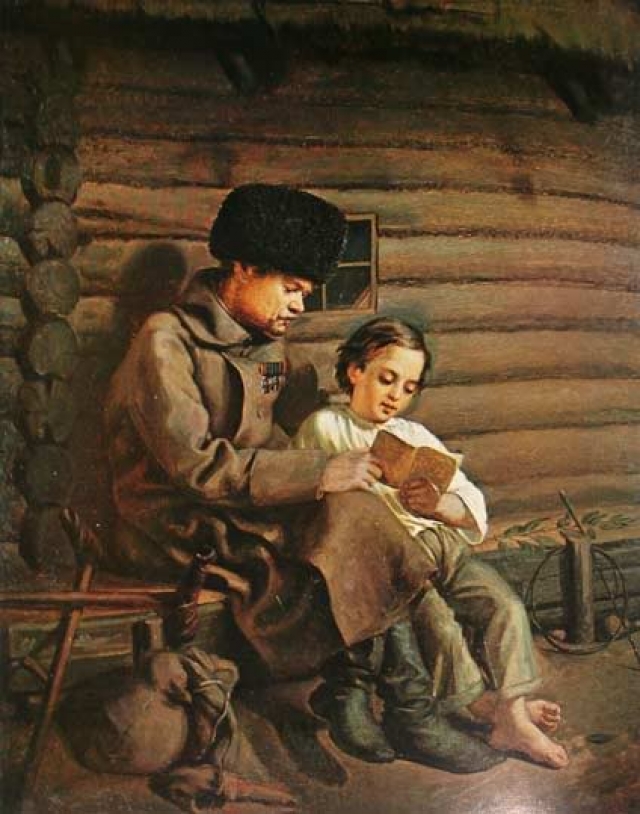 Никодим Силиванович. Солдат с мальчиком.  1867