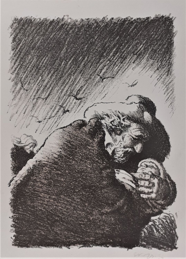 Кибрик Евгений Адольфович. Старик и младенец. 1936