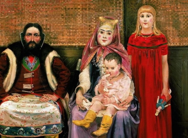 Андрей Рябушкин. Семья купца в XVII веке. 1896(фрагмент)