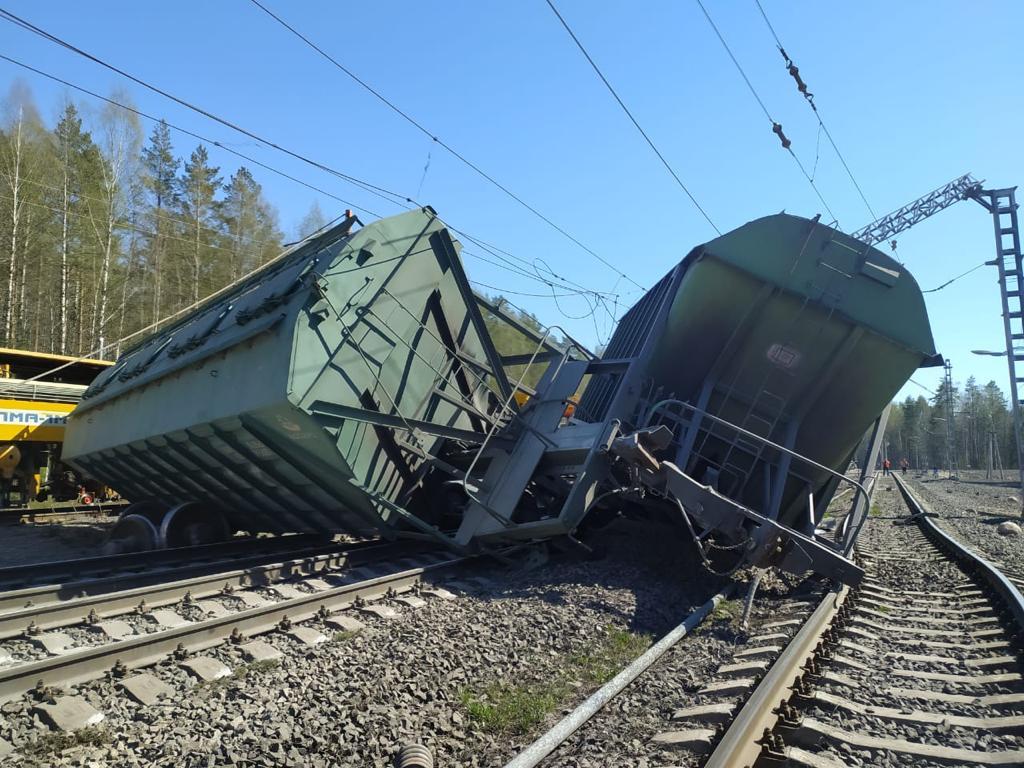 В Рязанской области 19 грузовых вагонов сошли с рельсов